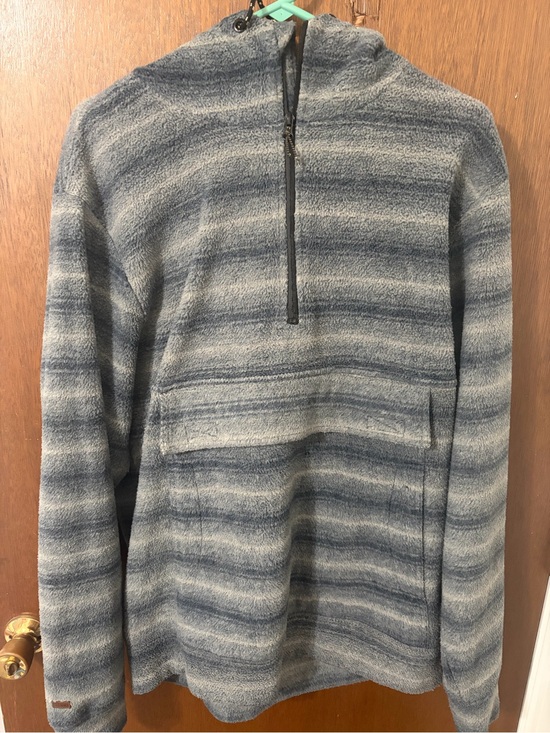 Billabong Other - Billabong Men's Blue Striped Half-Zip Hooded Sweater with kangaroo pouch